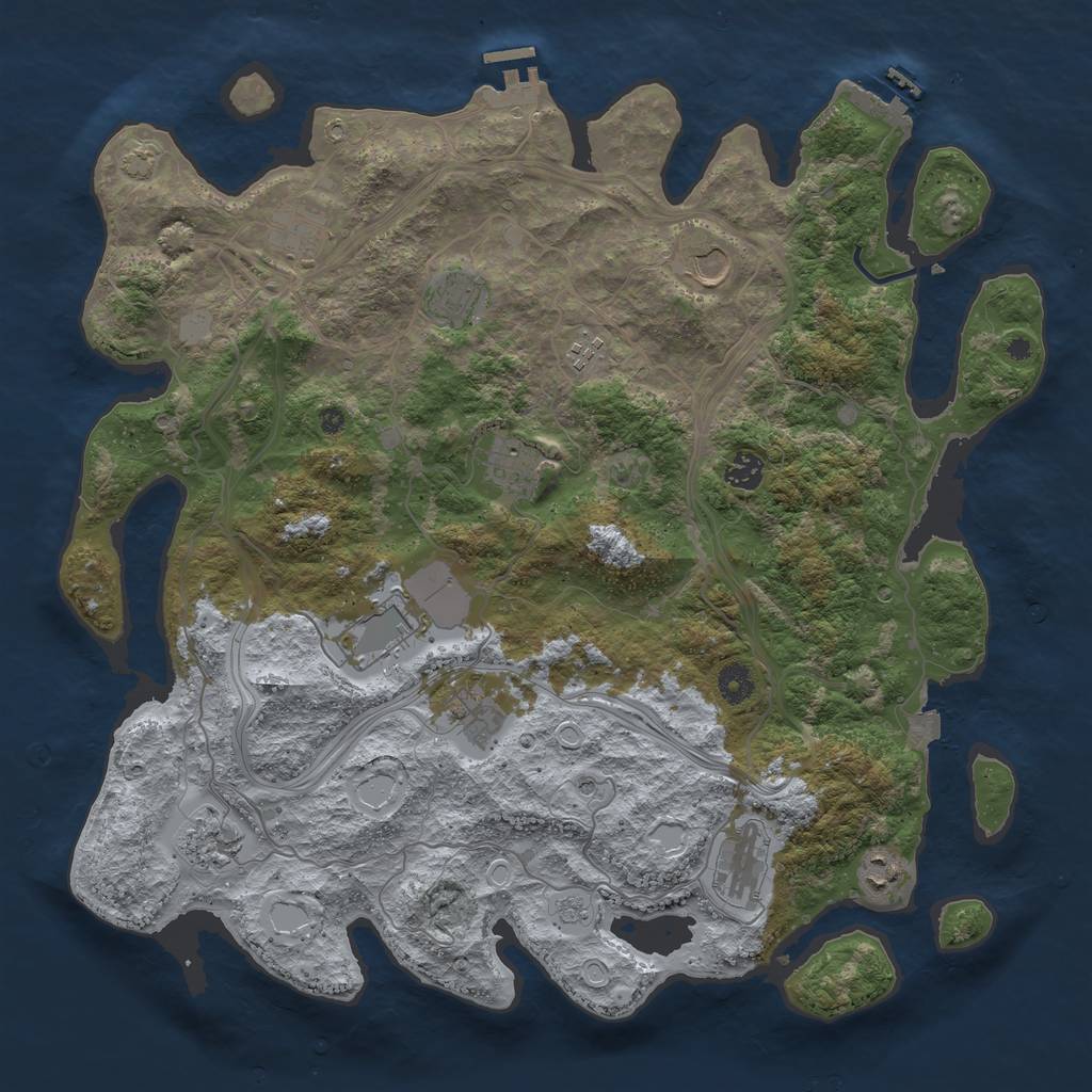 Rust Map: Procedural Map, Size: 4250, Seed: 4578392, 19 Monuments