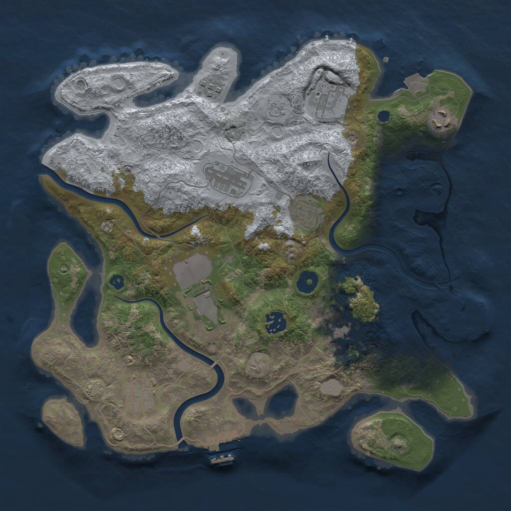 Rust Map: Procedural Map, Size: 3500, Seed: 4567467, 15 Monuments