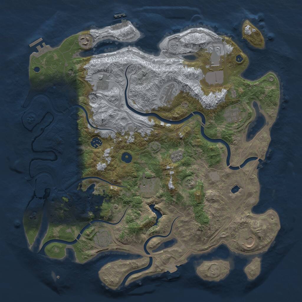 Rust Map: Procedural Map, Size: 4250, Seed: 3013, 16 Monuments