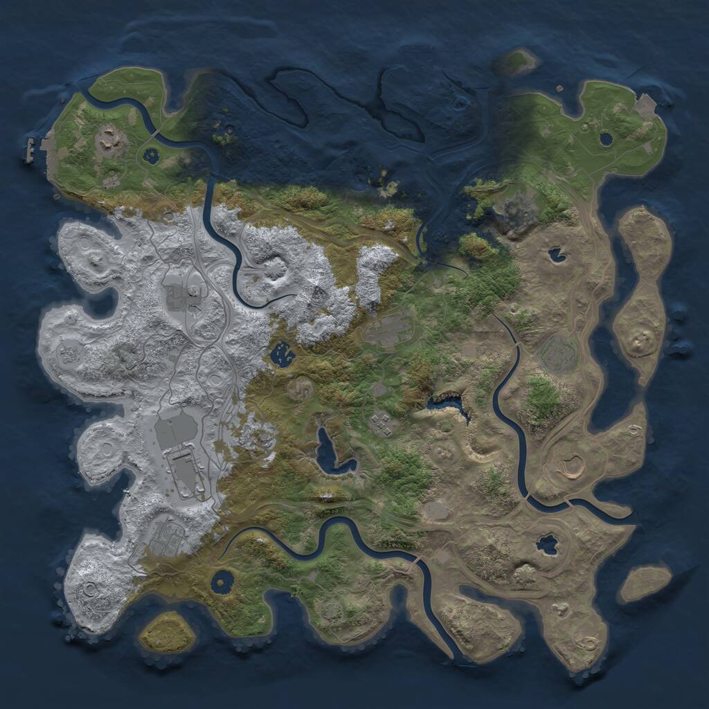 Rust Map: Procedural Map, Size: 4500, Seed: 9230668, 17 Monuments