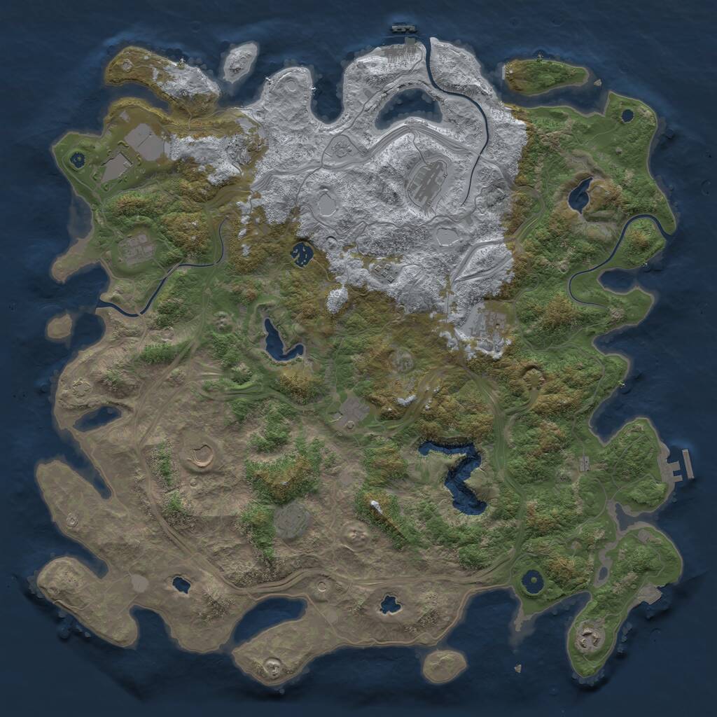 Rust Map: Procedural Map, Size: 4852, Seed: 9864153, 17 Monuments