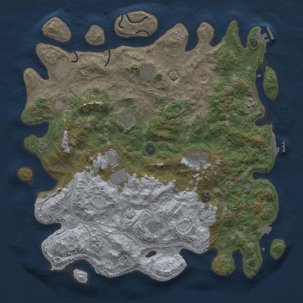 Rust Map: Procedural Map, Size: 4500, Seed: 9404, 17 Monuments