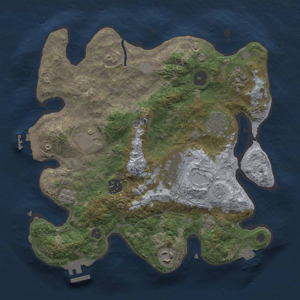 Rust Map: Procedural Map, Size: 3100, Seed: 71237225, 15 Monuments