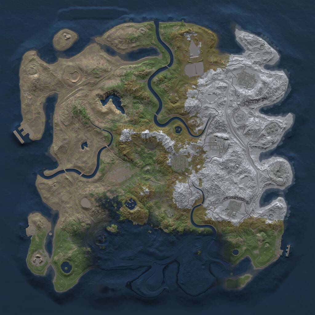 Rust Map: Procedural Map, Size: 4250, Seed: 8827, 16 Monuments