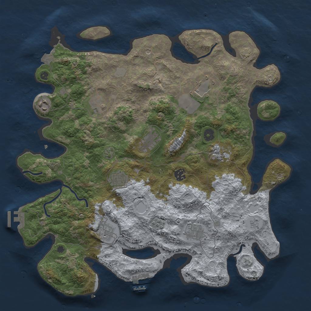 Rust Map: Procedural Map, Size: 3939, Seed: 15000, 18 Monuments