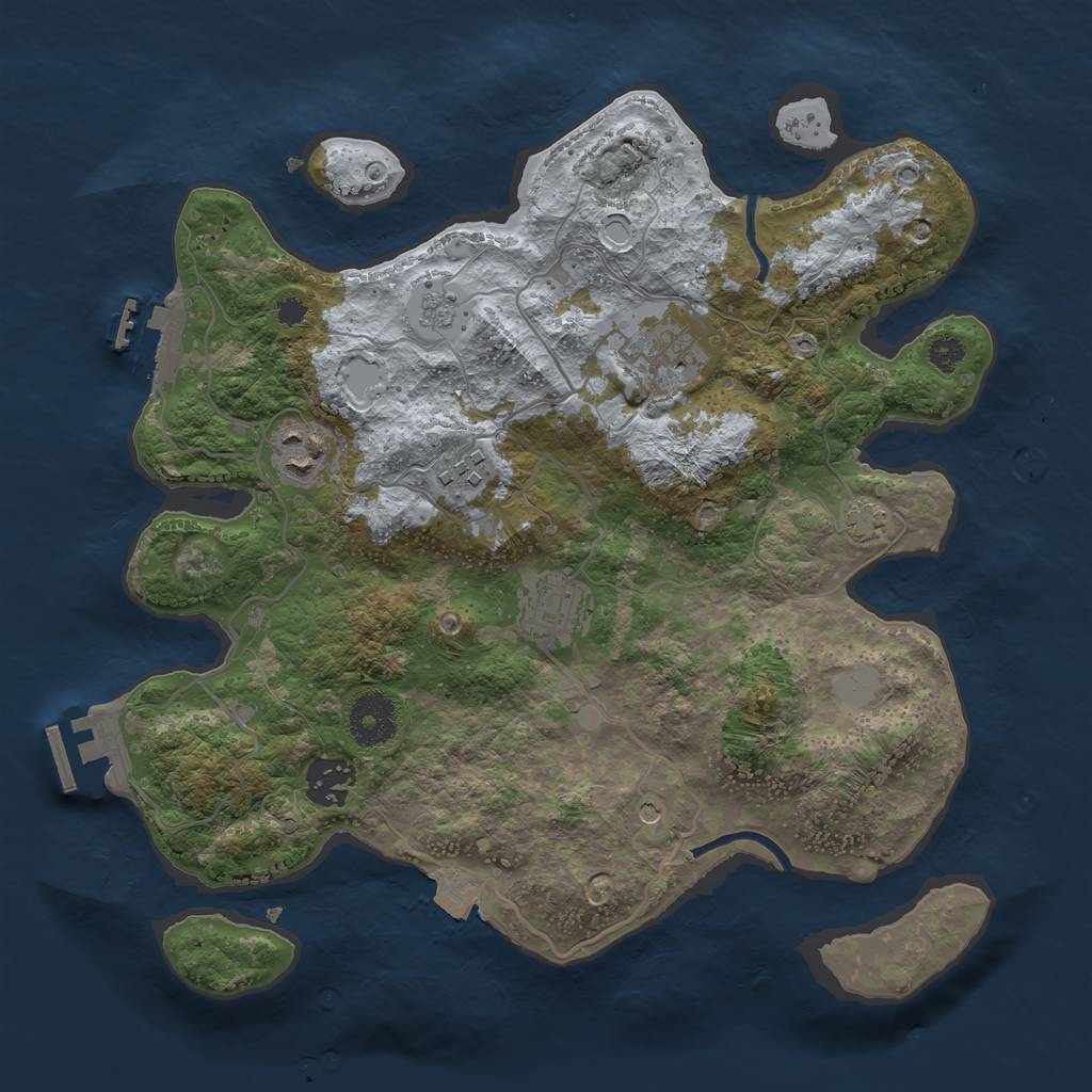 Rust Map: Procedural Map, Size: 3250, Seed: 927010317, 13 Monuments