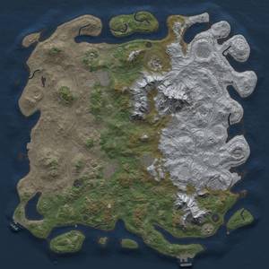 Thumbnail Rust Map: Procedural Map, Size: 5000, Seed: 166, 19 Monuments