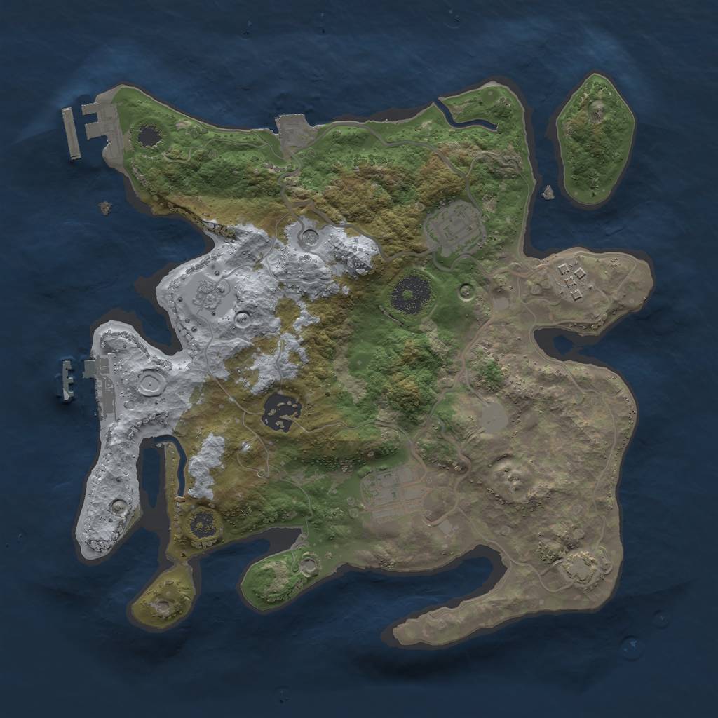 Rust Map: Procedural Map, Size: 2800, Seed: 114569348, 12 Monuments