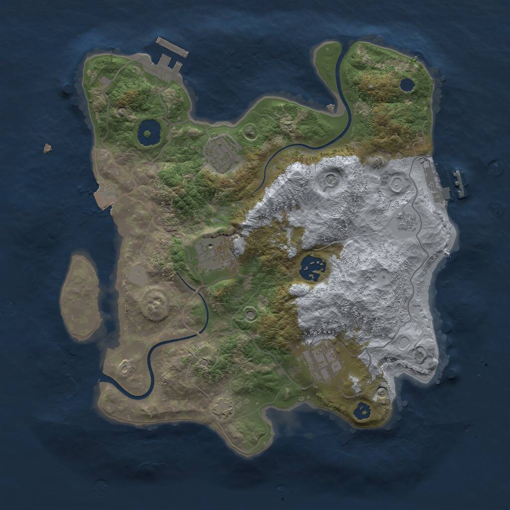 Rust Map: Procedural Map, Size: 3000, Seed: 7680512, 10 Monuments