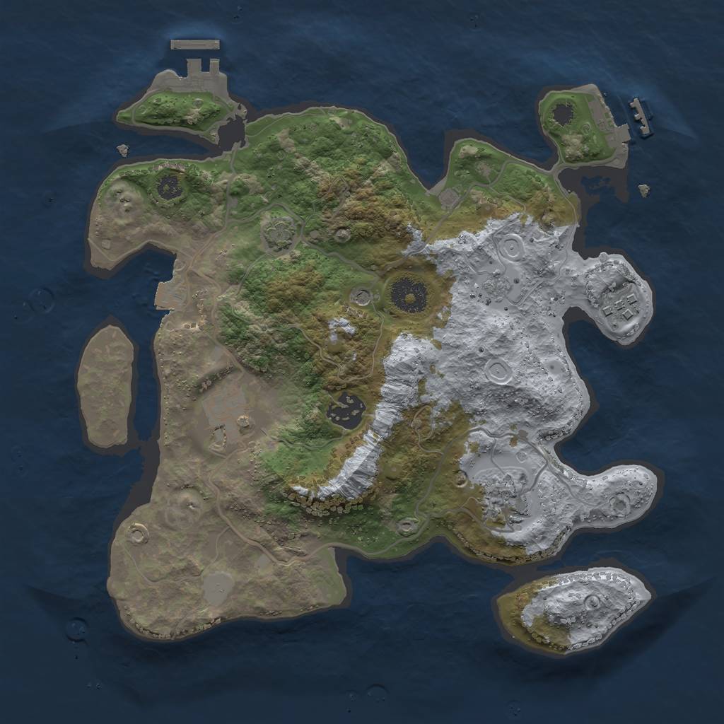 Rust Map: Procedural Map, Size: 3000, Seed: 554445102, 12 Monuments