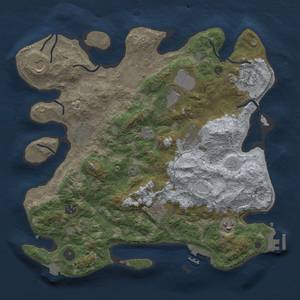 Thumbnail Rust Map: Procedural Map, Size: 3750, Seed: 77115, 18 Monuments