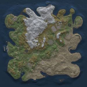 Thumbnail Rust Map: Procedural Map, Size: 4000, Seed: 608930367, 18 Monuments