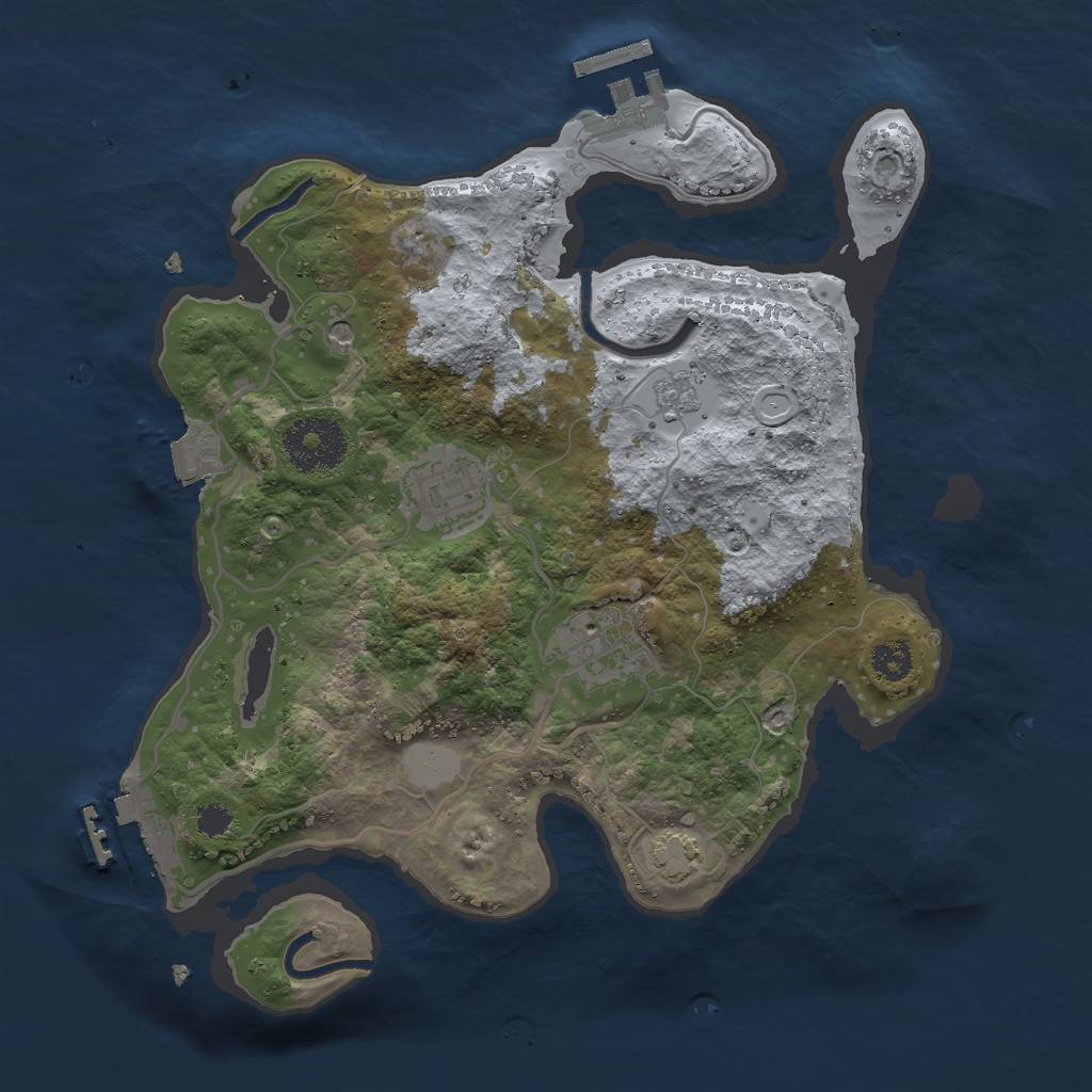 Rust Map: Procedural Map, Size: 2750, Seed: 1005129767, 10 Monuments