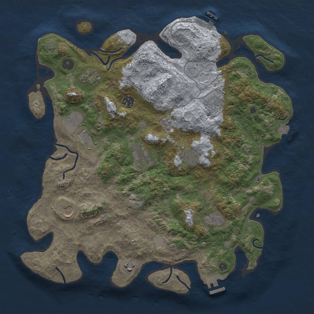 Rust Map: Procedural Map, Size: 4000, Seed: 246702563, 16 Monuments