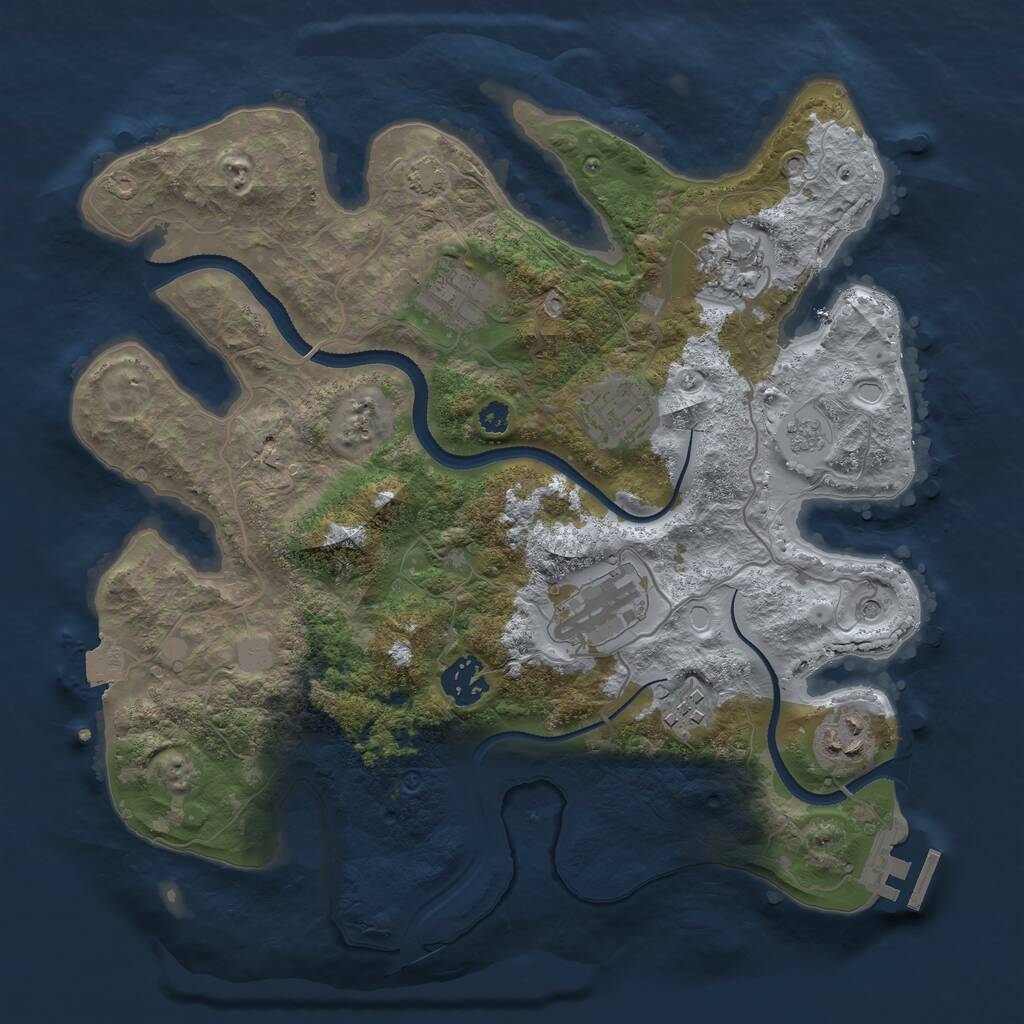 Rust Map: Procedural Map, Size: 3300, Seed: 1879914792, 12 Monuments