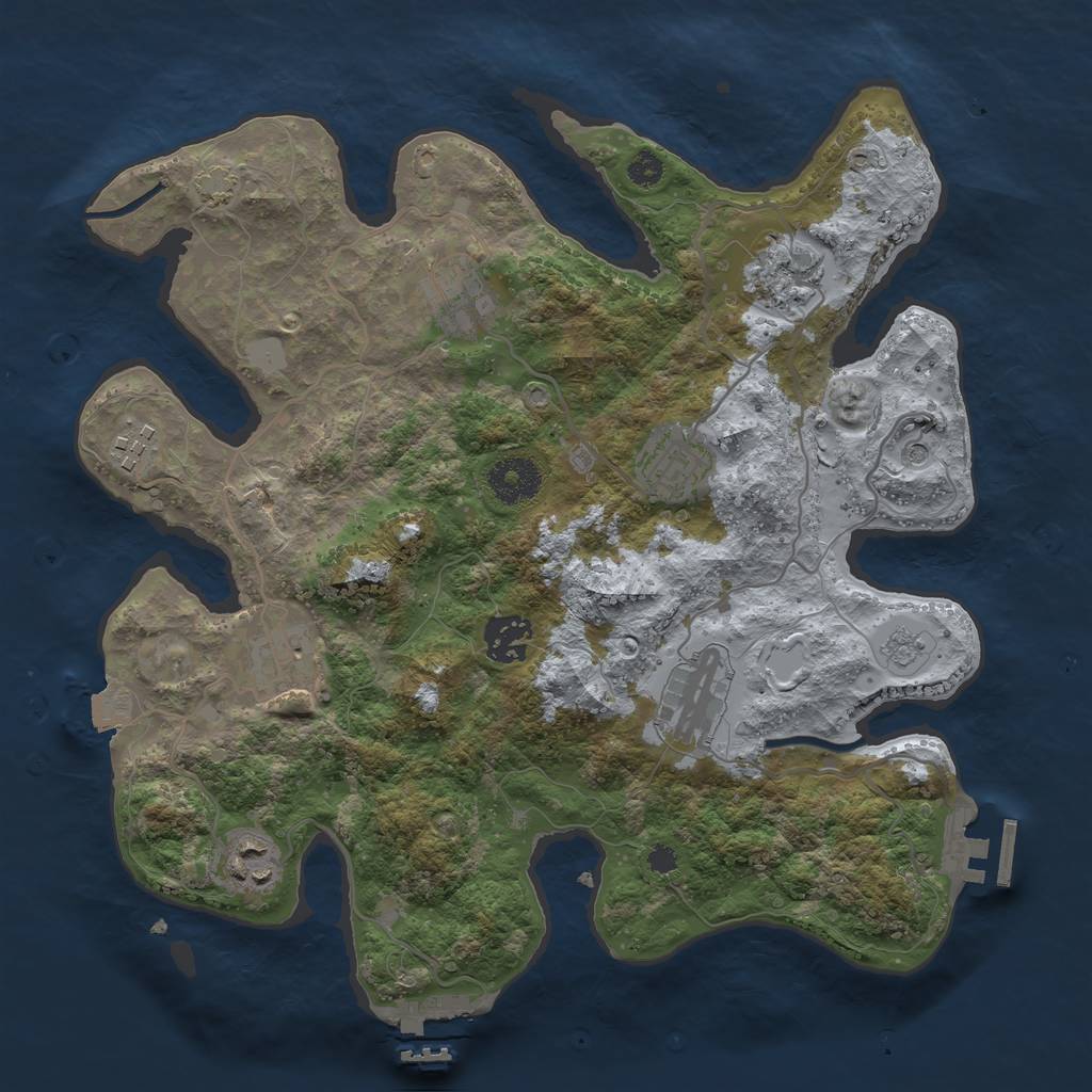 Rust Map: Procedural Map, Size: 3300, Seed: 1879914792, 16 Monuments