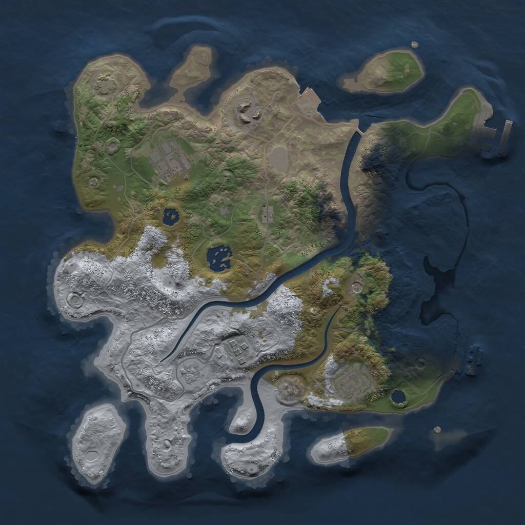 Rust Map: Procedural Map, Size: 3000, Seed: 19802, 11 Monuments