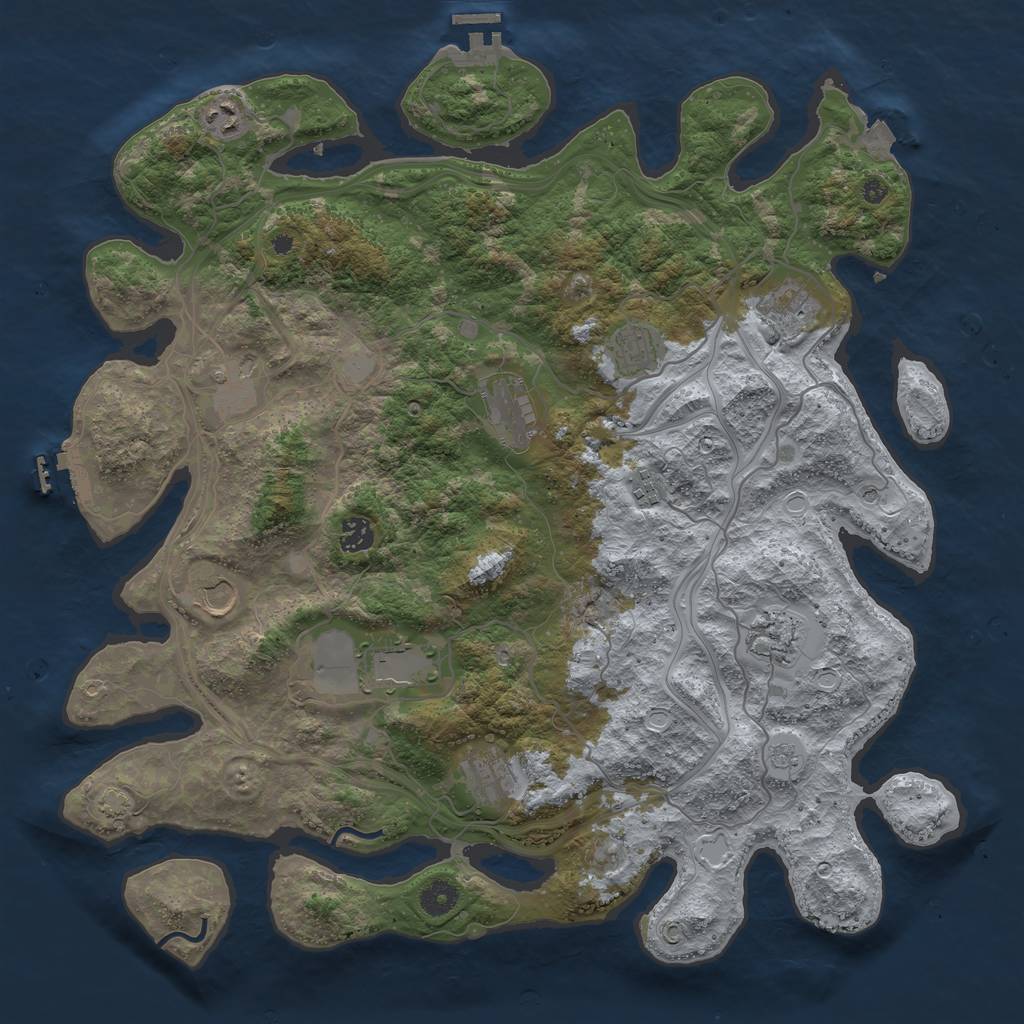Rust Map: Procedural Map, Size: 4250, Seed: 1998601047, 19 Monuments