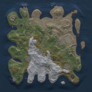 Thumbnail Rust Map: Procedural Map, Size: 3500, Seed: 1958719387, 16 Monuments