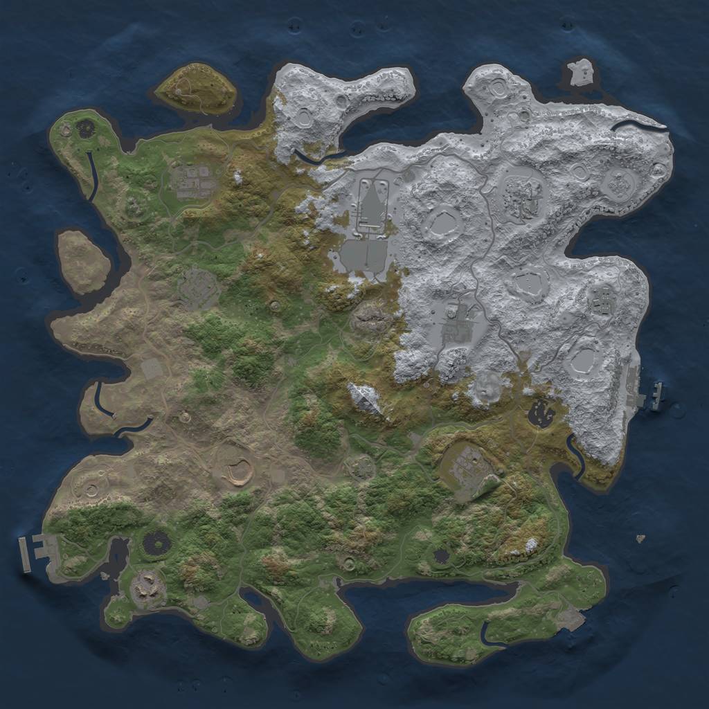 Rust Map: Procedural Map, Size: 4000, Seed: 17082024, 18 Monuments