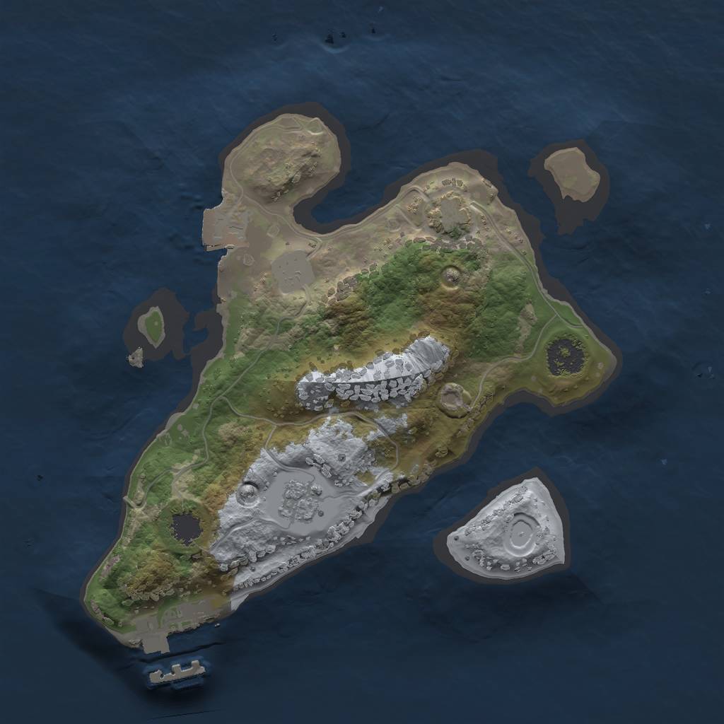 Rust Map: Procedural Map, Size: 2000, Seed: 241682237, 6 Monuments