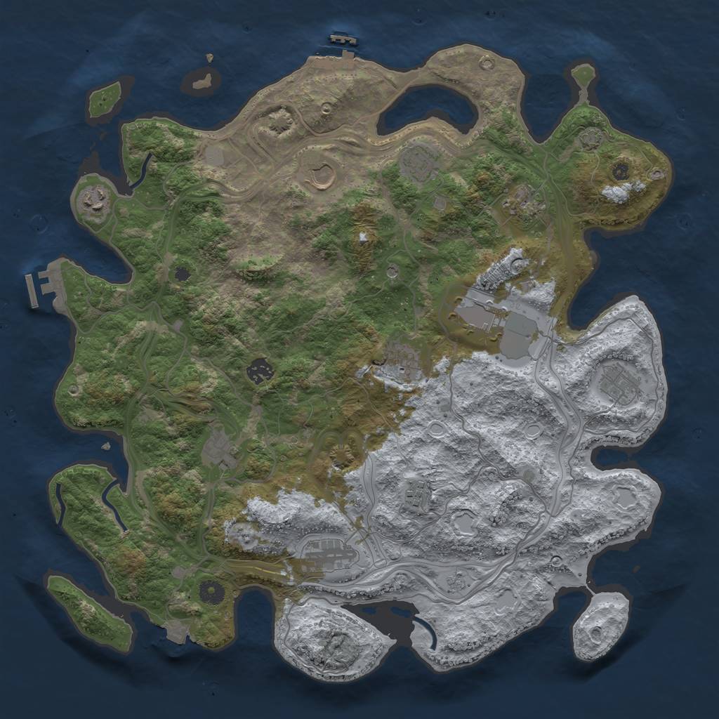 Rust Map: Procedural Map, Size: 4250, Seed: 1404030120, 19 Monuments