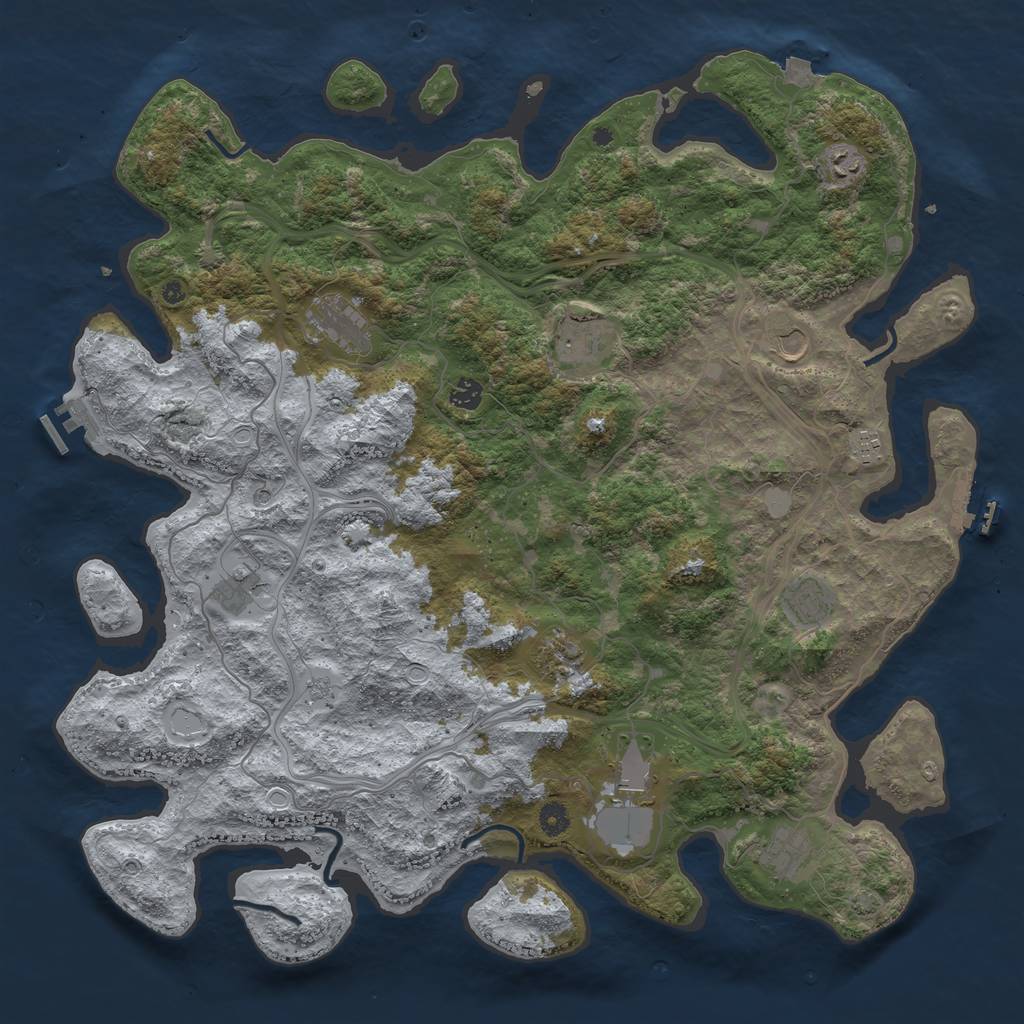 Rust Map: Procedural Map, Size: 4750, Seed: 518, 19 Monuments