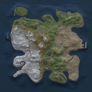Thumbnail Rust Map: Procedural Map, Size: 3000, Seed: 3624, 12 Monuments