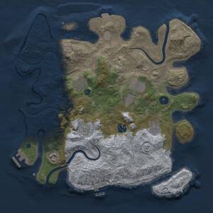 Thumbnail Rust Map: Procedural Map, Size: 3500, Seed: 1575652415, 13 Monuments