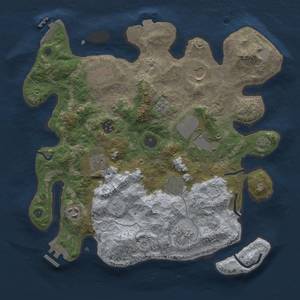 Thumbnail Rust Map: Procedural Map, Size: 3500, Seed: 1575652415, 17 Monuments