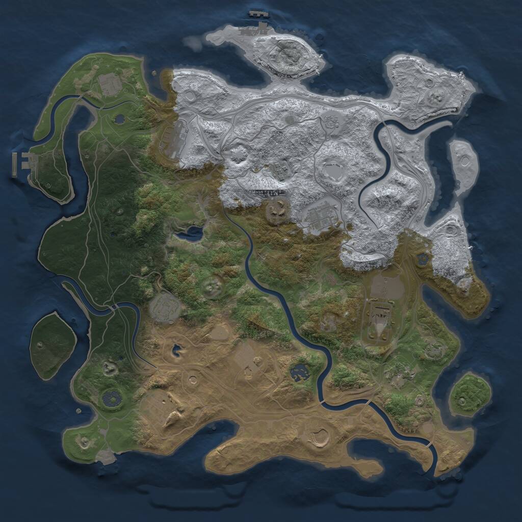 Rust Map: Procedural Map, Size: 4250, Seed: 1188723490, 17 Monuments