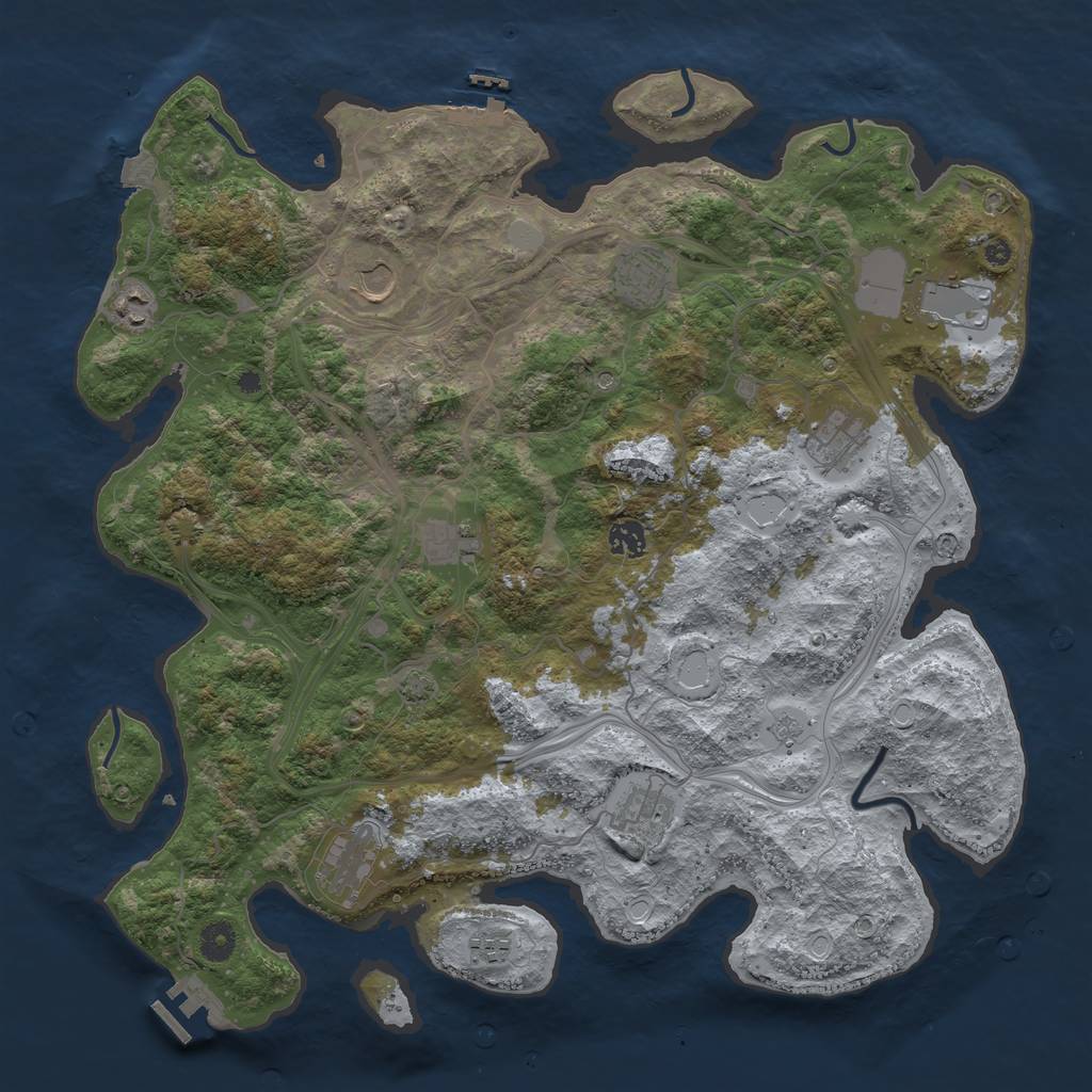 Rust Map: Procedural Map, Size: 4250, Seed: 44216703, 18 Monuments