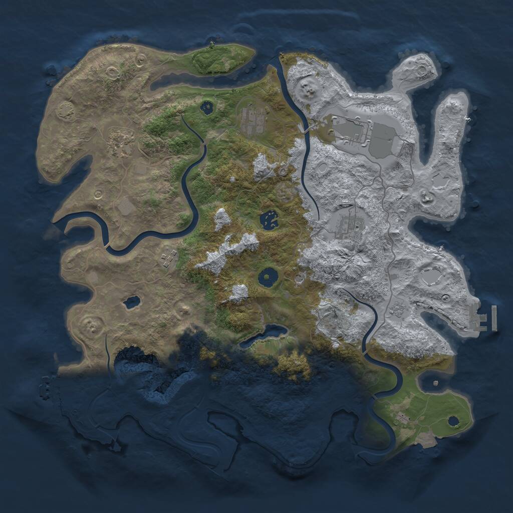 Rust Map: Procedural Map, Size: 4000, Seed: 980080, 12 Monuments