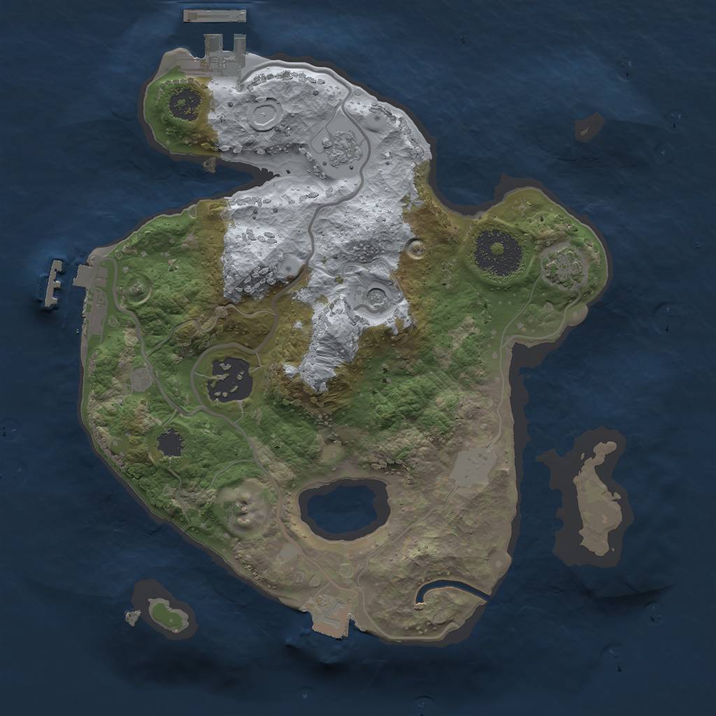 Rust Map: Procedural Map, Size: 2300, Seed: 1083799817, 9 Monuments