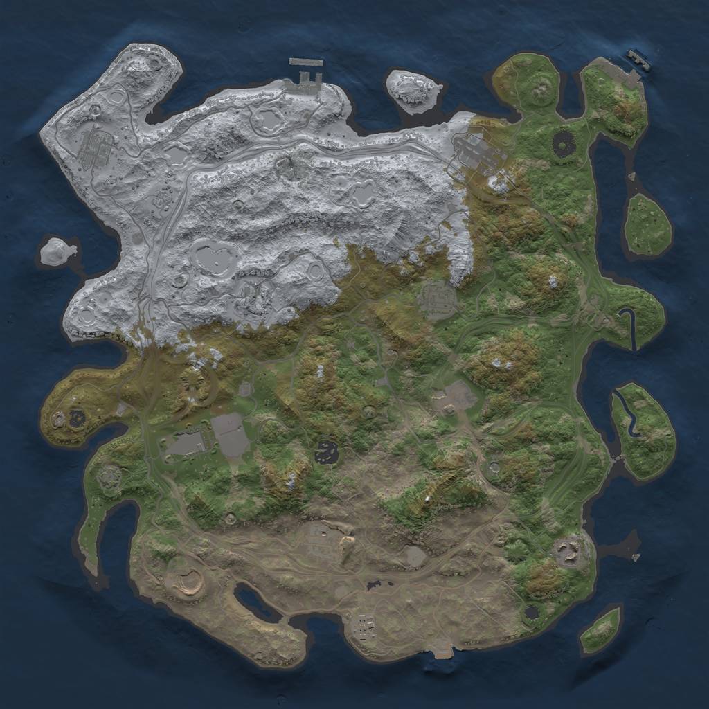 Rust Map: Procedural Map, Size: 4250, Seed: 958608718, 19 Monuments