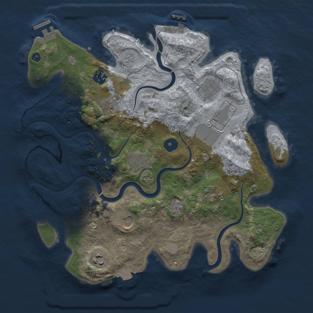 Rust Map: Procedural Map, Size: 3500, Seed: 4839, 15 Monuments