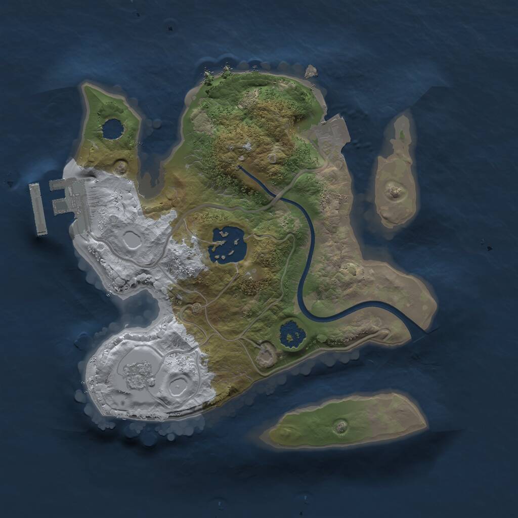 Rust Map: Procedural Map, Size: 2000, Seed: 573618783, 4 Monuments