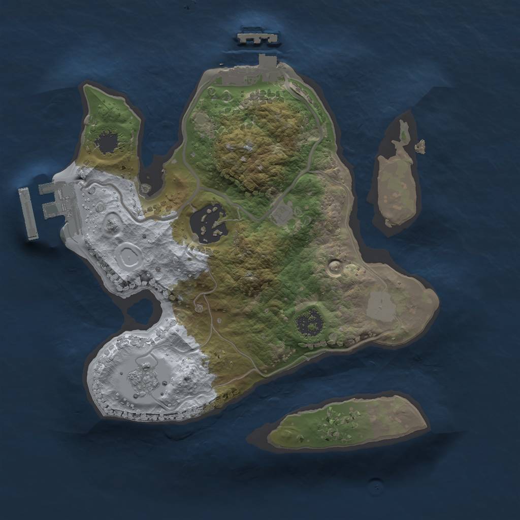 Rust Map: Procedural Map, Size: 2000, Seed: 573618783, 7 Monuments