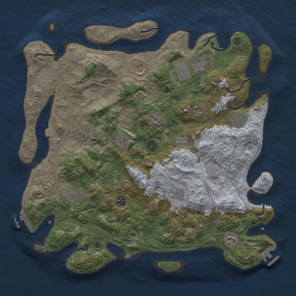 Rust Map: Procedural Map, Size: 4250, Seed: 1471862544, 19 Monuments