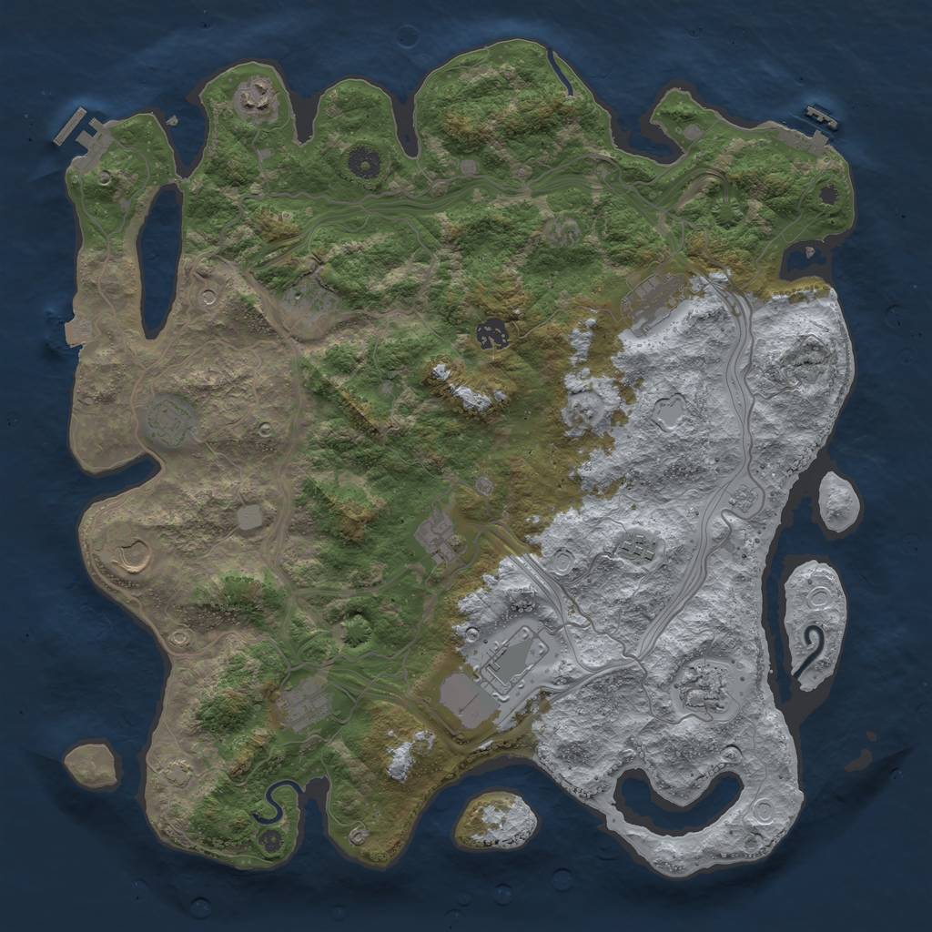 Rust Map: Procedural Map, Size: 4250, Seed: 584072561, 19 Monuments