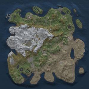 Thumbnail Rust Map: Procedural Map, Size: 3800, Seed: 9727825, 19 Monuments