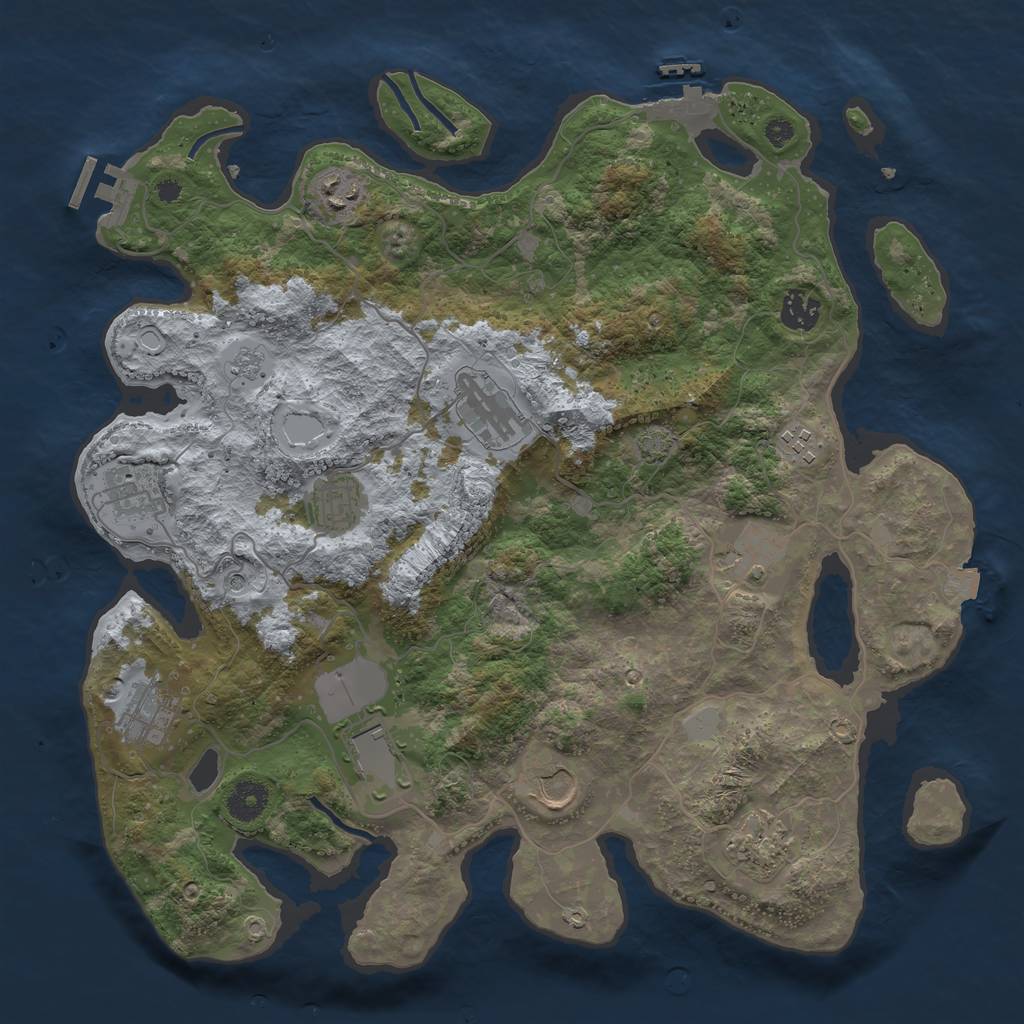 Rust Map: Procedural Map, Size: 3800, Seed: 9727825, 19 Monuments