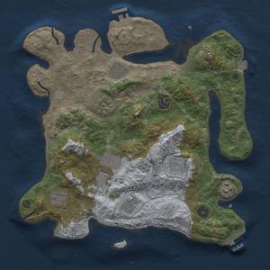 Thumbnail Rust Map: Procedural Map, Size: 3500, Seed: 1042480586, 17 Monuments