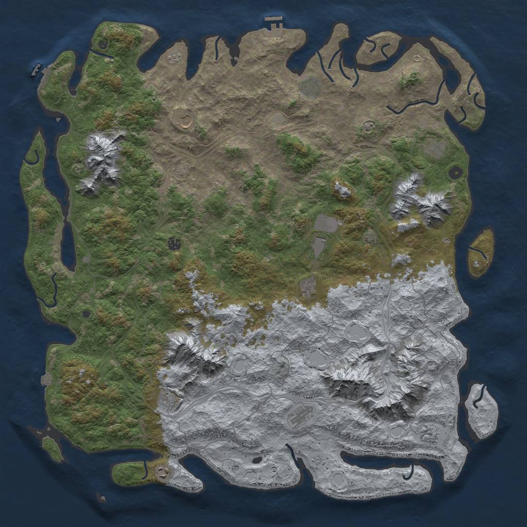 Rust Map: Procedural Map, Size: 6000, Seed: 1925, 19 Monuments