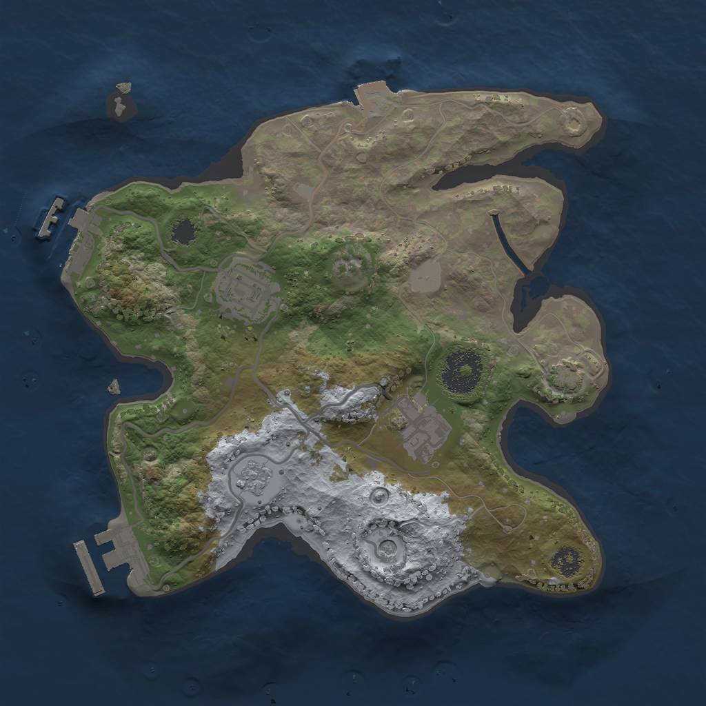 Rust Map: Procedural Map, Size: 2500, Seed: 436252237, 10 Monuments