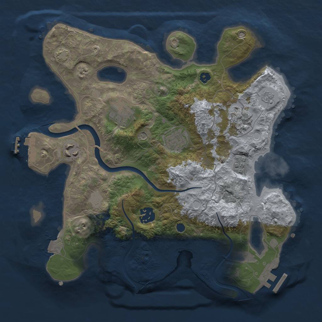 Rust Map: Procedural Map, Size: 3000, Seed: 1612322915, 12 Monuments