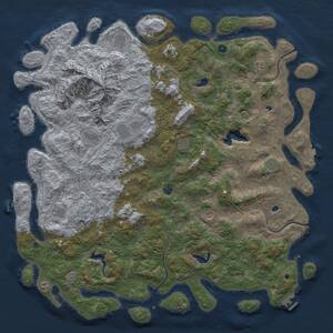 Thumbnail Rust Map: Procedural Map, Size: 6000, Seed: 35566, 17 Monuments