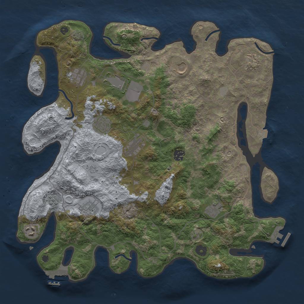 Rust Map: Procedural Map, Size: 4000, Seed: 510185344, 19 Monuments