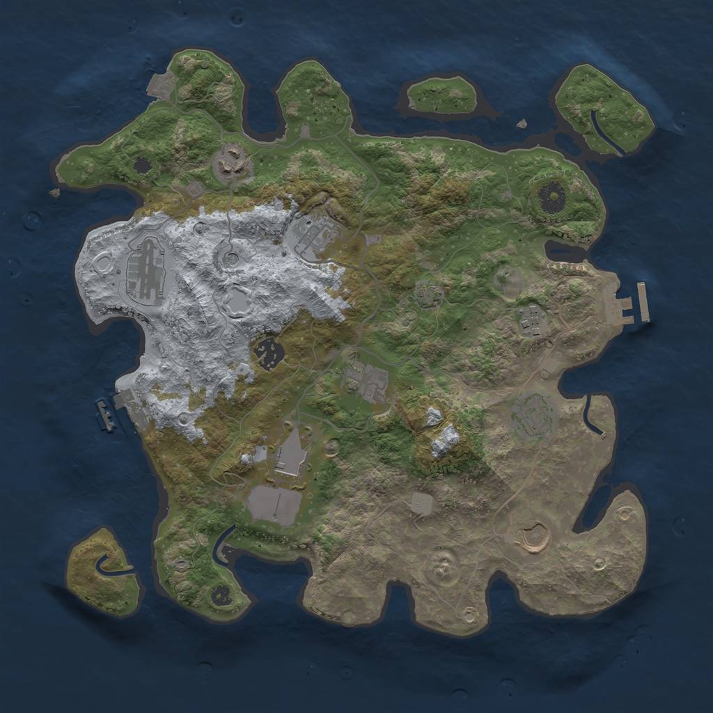 Rust Map: Procedural Map, Size: 3600, Seed: 13072024, 16 Monuments