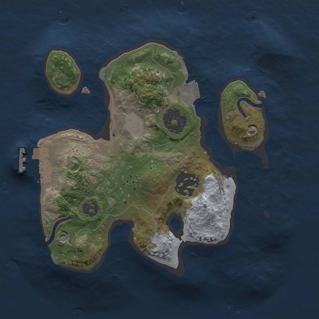 Rust Map: Procedural Map, Size: 2000, Seed: 1175538643, 5 Monuments